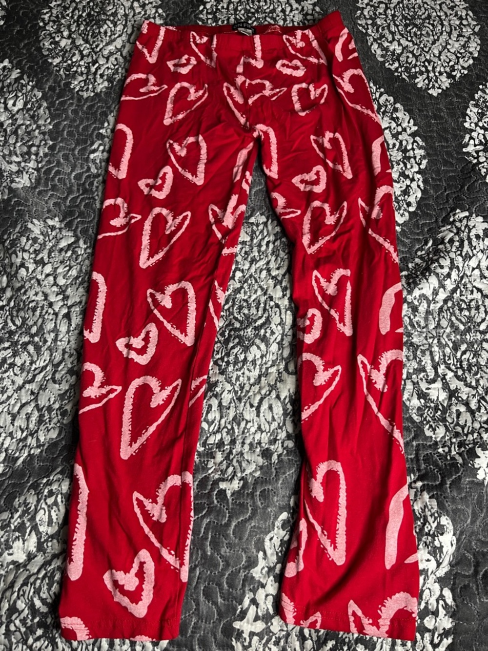 On Fire Red Lounge Pants with White Graphic
